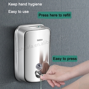 HF Wholesales Distributeurs de <span class=keywords><strong>savon</strong></span> liquide muraux en acier inoxydable SUS304 1L/1000ml avec pompe en laiton brossé pour hôtels - Product Image 3