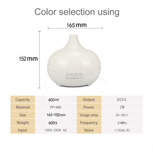Diffuseur d'arômes ultrasonique à sept couleurs 400 ml avec lumière LED pour usage domestique et commercial - Product Image 4