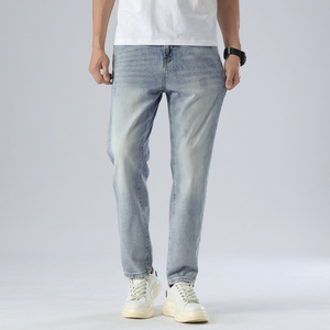 Jeans <span class=keywords><strong>de</strong></span> Mezclilla Azul para Hombre con Muchos Bolsillos, Estilo Retro, Lavado Claro, Detalles Desgastados, Cómodos, para Ocio al Aire Libre, Pantalones <span class=keywords><strong>de</strong></span> Moda - Product Image 4