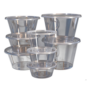 Contenants alimentaires ronds jetables avec couvercles, en plastique transparent épaissi, compatibles micro-ondes, pour la préparation des repas en restaurant - Product Image 2