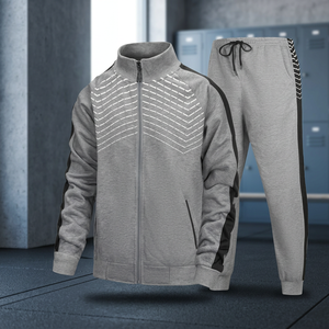 Survêtements d'hiver en molleton respirant imprimé uni, unisexe, avec logo personnalisé, ensemble deux pièces pour l'entraînement sportif et le jogging, vente en gros - Product Image 3