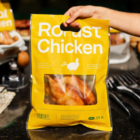 Sacs Doypack en plastique laminé Haodong Packing personnalisés pour poulet rôti au four ou à la broche, avec fermeture éclair et fenêtre