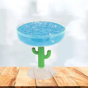 10 Unzen Trink geschirr Cocktail gläser Einzigartiges Plastik kaktus förmiges Margarita-Glas mit Stiel