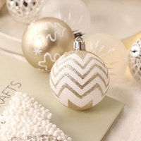 Ensemble de 16 boules de Noël dorées et blanches de 6 cm/8 cm, décorations incassables avec paillettes et finition mate pour arbre de Noël