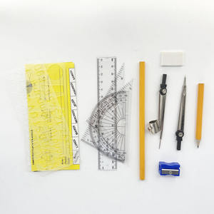 Ensemble de géométrie <span class=keywords><strong>math</strong></span>ématique de haute qualité 13 pièces règles d'étudiant d'école de vente chaude et matériel en métal de boussole - Product Image 4