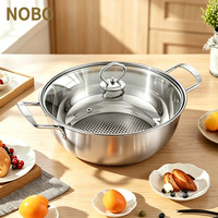 Ensemble de casseroles et de plaques de cuisson en acier inoxydable pour cuisinière à induction infrarouge à gaz