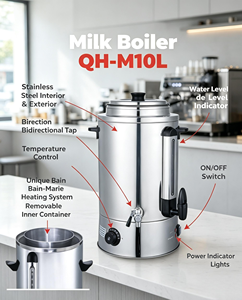 Bain-marie en acier inoxydable, type chauffe-lait, double robinet, <span class=keywords><strong>10</strong></span> <span class=keywords><strong>litres</strong></span>, chauffe-lait avec contrôle de température réglable - Product Image 1