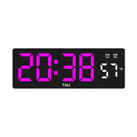 Réveil numérique LED avec rétroéclairage Luminova, alimentation USB/piles, affichage du calendrier et de la température, horloge de bureau/table