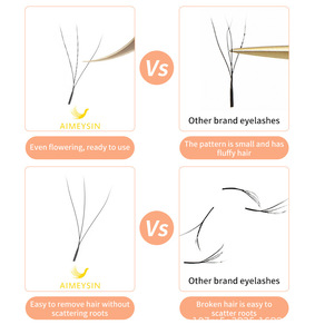 Pestañas Clover YY Injertadas, Ultra Suaves, de Pelo Sintético, Hechas a Mano, con Curvatura Automática para un Efecto 3D, para Salones de Belleza - Product Image 6