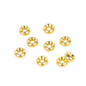 Round Gold Plated Beads 18K 14K <b>Copper</b> Jewelry Spacers For <b>Bracelet</b> Making DIY Accessories - Product Image 3