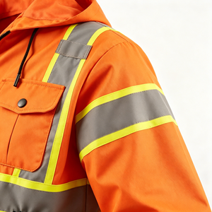 Hi Vis Bomber <b>Jacket</b> Waterproof Polyester Oxford Reflective Winter Safety Coat for <b>Construction</b> <b>Work</b> - Product Image 4