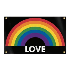 דגל גאוות קשת בענן 3x5 רגל Fly Breeze - צבע חי ועמיד בפני דהייה - ראש בד ותפור כפול - גאוות הומוסקסואלית LGBT