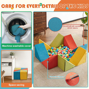 Piscine à balles carrée en mousse personnalisée pour tout-petits avec blocs de construction souples, aire de jeux intérieure pour enfants de 4 à 6 ans - Product Image 5