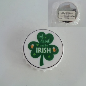 Imán Magnético para Refrigerador con Diseño Art Deco del Día de San Patricio Irlandés, Personalizado con Forma y Color, Abridor de Botellas - Product Image 2