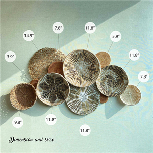 Cesti da <span class=keywords><strong>Parete</strong></span> Intrecciati Naturali, Cesto Intrecciato Appeso in Erba Marina e Rattan, Decorazione <span class=keywords><strong>Grande</strong></span> in Macramè, Arte Rotonda per Hotel, Decorazione Ramadan - Product Image 3