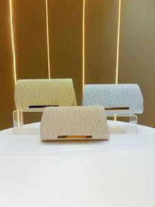 New Luxury Wrinkles Texture <b>Handbag</b> Clutch Bag High-end <b>Small</b> Hot Drilling Process Evening Bag for Ladies - Product Image 5