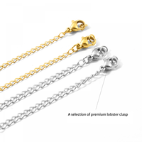 Accessoires de bijoux à bricoler soi-même sans ternissement queue de goutte d'eau fermoir de homard collier en acier inoxydable plaqué or chaîne d'extension