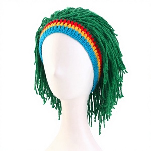 <span class=keywords><strong>Bonnet</strong></span> Perruque Rasta pour Hommes, Casquette Hip Hop Faite <span class=keywords><strong>Main</strong></span> au Crochet, Chapeau Chaud d'Hiver, Gorro, Perruque Amusante pour Fêtes, Cadeaux d'Halloween, Noël, Anniversaire - Product Image 3