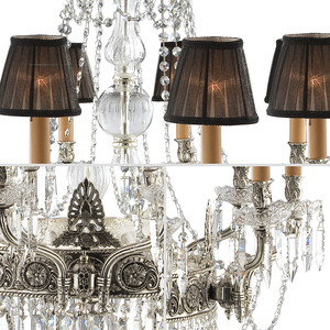 Italiano elegante Cristal 8 imperio claro plata antigua latón comedor candelabro - Product Image 6