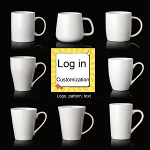 Nouveau Bone China tasse en céramique Logo QR Code glaçure revêtement de tasse de thé de couleur sensible à la chaleur pour l'impression par Sublimation de thé chaud - Product Image 3