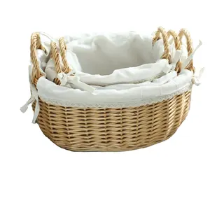 Nature color willow handwoven baskets home storage basket sale