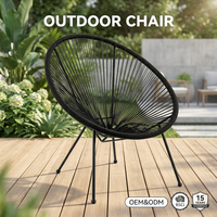 Chaise de jardin moderne en rotin pour l'extérieur, résistante, imperméable et confortable