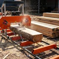 Scie à ruban horizontale portative à essence pour le bois, équipement professionnel de coupe de bois forestier