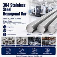 Barre hexagonale en acier inoxydable 304, 19 mm, 22 mm, 24 mm, finition brillante, pour boulons, raccords, accastillages et usinage général