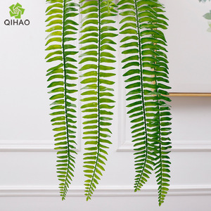 Plante artificielle de fougère Qihao, 15 feuilles, décoration suspendue d'intérieur, verdure hautement réaliste, ornement mural - Product Image 4