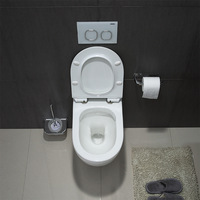Ensemble de toilettes publiques en céramique avec bidet suspendu au mur pour salle de bain, ensemble de toilettes avec bidet mural en céramique pour sanitaire européen