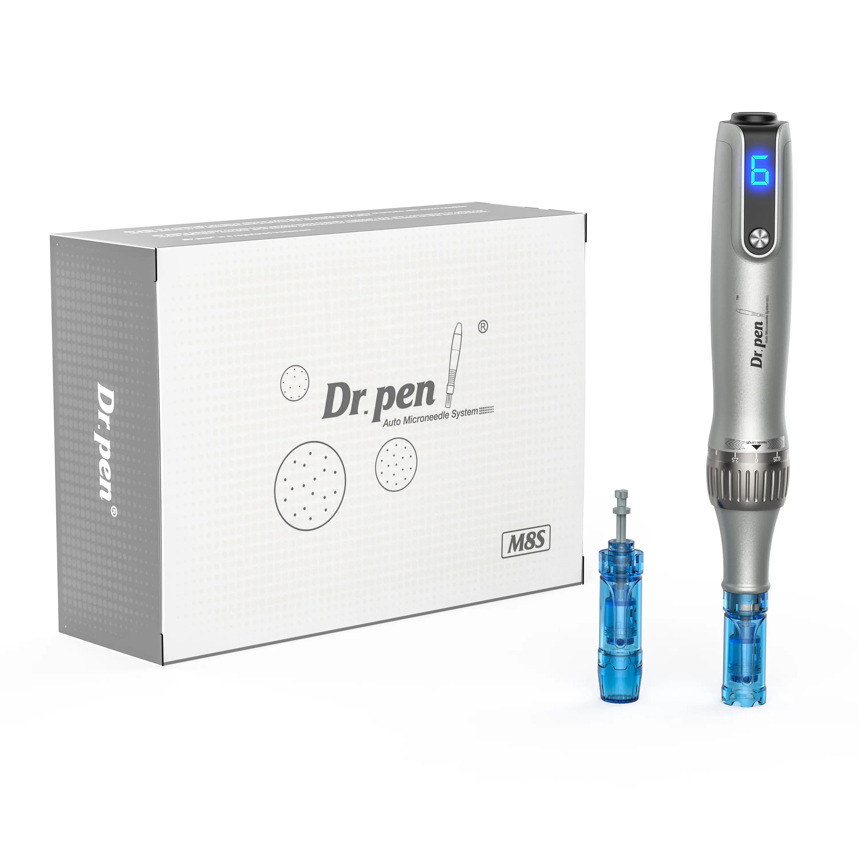 New Dr. Pen M8S microneedling điện Derma bút vẻ đẹp thiết bị chăm sóc da điều trị mụn trứng cá