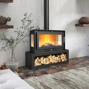 Stufa <span class=keywords><strong>a</strong></span> <span class=keywords><strong>Pellet</strong></span> in Ghisa dal Design Tradizionale, Ecologica e Durevole, con Alimentazione Automatica, Caminetto Idroautoportante per Ville - Product Image 4