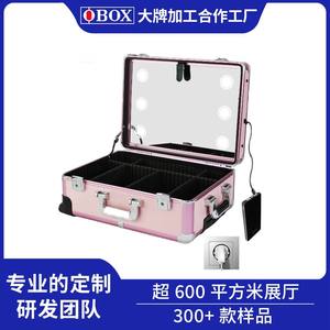 Estuche de maquillaje Qihui de 18 pulgadas, metálico negro con ruedas y asa desmontable para almacenamiento en el hogar. - Product Image 5