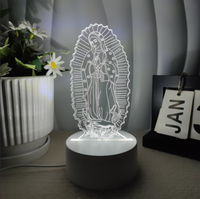 Lampe visuelle 3D religieuse à succès, veilleuse chrétienne LED avec croix pour décoration de bureau, cadeau spirituel