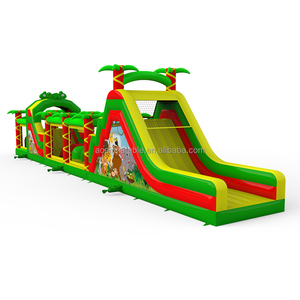 Commercial Kids Fun Run Game Challenge Race Château gonflable gonflable <span class=keywords><strong>de</strong></span> saut Combo Slide <span class=keywords><strong>Jungle</strong></span> Parcours d'obstacles gonflable - Product Image 5