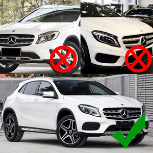 Mercedes-Benz GLA-Class Front Bumper Canards Piano Black Fiberglass AMG Style 2017-2019 Front Lip Modification - Product Image 5