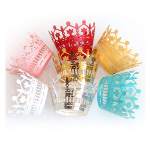 กล่องกระดาษรองคัพเค้กแบบตัดด้วยเลเซอร์สำหรับงานแต่งงาน กล่องมัฟฟิน คุกกี้ เค้ก ขนมปัง สำหรับตกแต่งงานปาร์ตี้ - Product Image 1