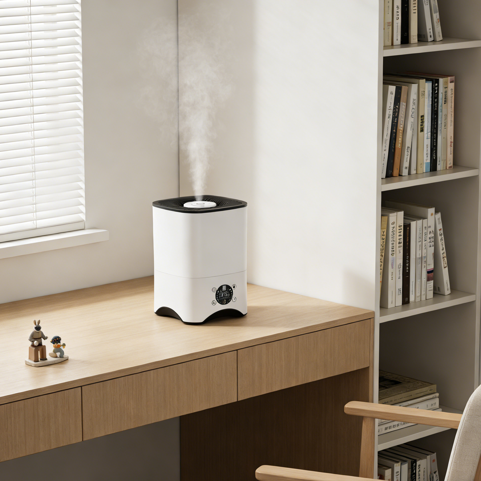 Elegant Smart Ultrasonic Humidifier Humidistat Easy-Clean Structure Night Light Quiet Operation for Household Bedroom Use