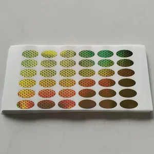 1000 pièces 2x1cm Scellé de sécurité ovale en plastique holographique argent/or anti-contrefaçon, étiquette de sécurité inviolable VOID (VOID si retiré) - Product Image 6