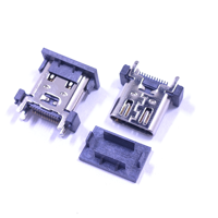 Connecteur femelle Type-C 24 broches 10.0H avec clip à ressort, insertion verticale à quatre broches avec piquet, connecteur de charge USB, charge rapide