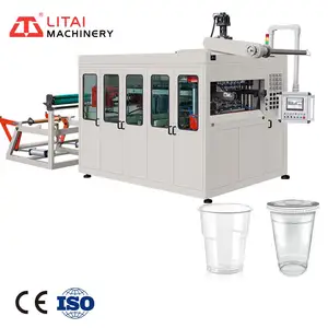 LITAI Onetime Plastic Glass Cup Making Machine PET 12 oz Cup and Flat Lid