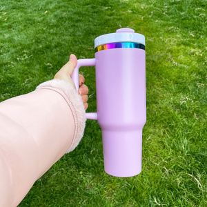 แก้วน้ำสแตนเลสเคลือบผงสีรุ้งขนาด 40 ออนซ์ พร้อมหูจับ 4 ชิ้น ชุด 4 แพ็ค สลักโลโก้ด้วยเลเซอร์ H2.0 แบบกำหนดเอง - Product Image 3