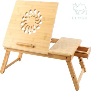 Home Office Bed Bamboo <strong>Notebook</strong> <strong>Computer</strong> Cooling <strong>Table</strong> Tray <strong>Folding</strong> Laptop Desk With Drawer - Product Image 1