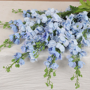 Fleurs artificielles de delphinium Ruilisi, bleu ciel, en soie, pour décoration de mariage, arrangement au sol, respectueuses de l'environnement - Product Image 4