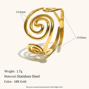 Bestseller Anello di Lusso in Acciaio Inossidabile Placcato Oro 18K, <span class=keywords><strong>Design</strong></span> Semplice e Creativo, Impermeabile, Gioiello in Titanio - Product Image 2