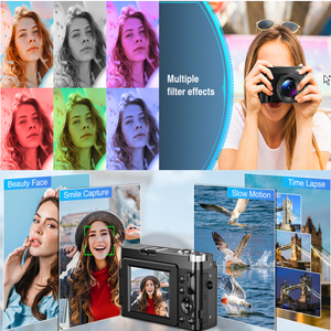 Kamera Vlog Retro Foto Anak Sonida New OEM 4K 48MP dengan Zoom 16X Autofokus, 180 °   Layar Lipat, Kamera Digital untuk Fotografi - Product Image 2