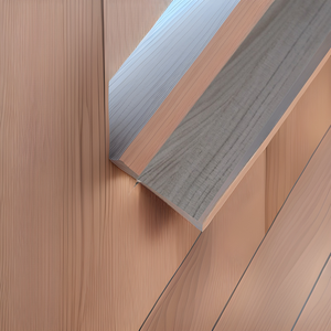 Bande de bord de grain de bois d'alliage d'aluminium de luxe simple coin de garniture de plancher en bois asymétrique pour la lumière de cuisine décorative - Product Image 1