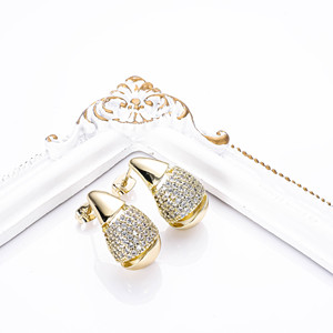 CM Jewelry Mew Customized Zircon Product <strong>Pendiente</strong> De <strong>Gota</strong> De Agua Versatile 14k Gold Plated Water Drop Earring - Product Image 4