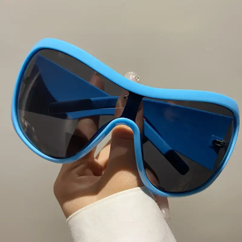 Óculos de sol Y2K 7752 para mulheres e homens, óculos de sol futuristas de peça única, moda esportiva, ciclismo, praia, festas e tons