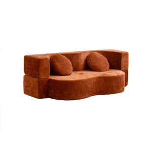 Sofá Moderno de Terciopelo, Sofá Curvo Tapizado para Sala de Estar, Hotel o Lounge - Product Image 1